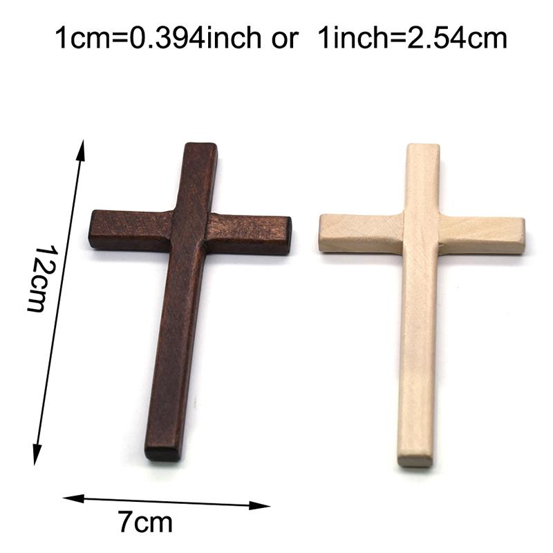 1Pc Christian Wooden Cross 12Cm (4.7In) Wall Hanging Large Long Crucifix Three Colors
