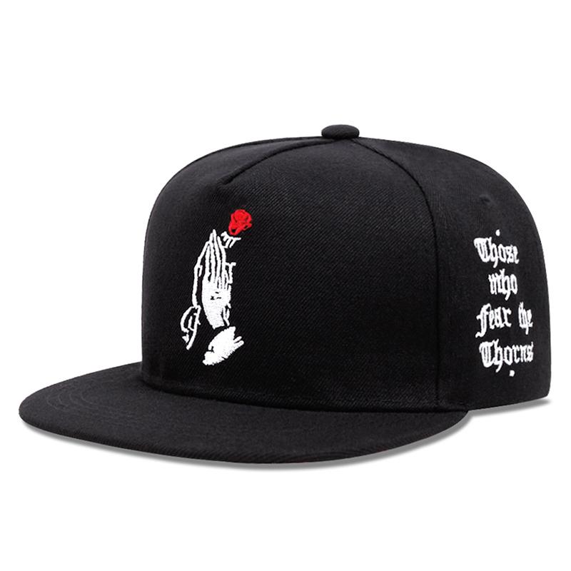 2026 New HipHop Skateboarding Hat Rose Letter Embroidered Baseball Hat Daily Casual Decoration Sunshade Hat Unisex Flat Edge Hat