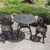 Three-Piece Wrought Iron & Cast Aluminum Outdoor Furniture Set for Balcony, Patio, or Villa Garden
