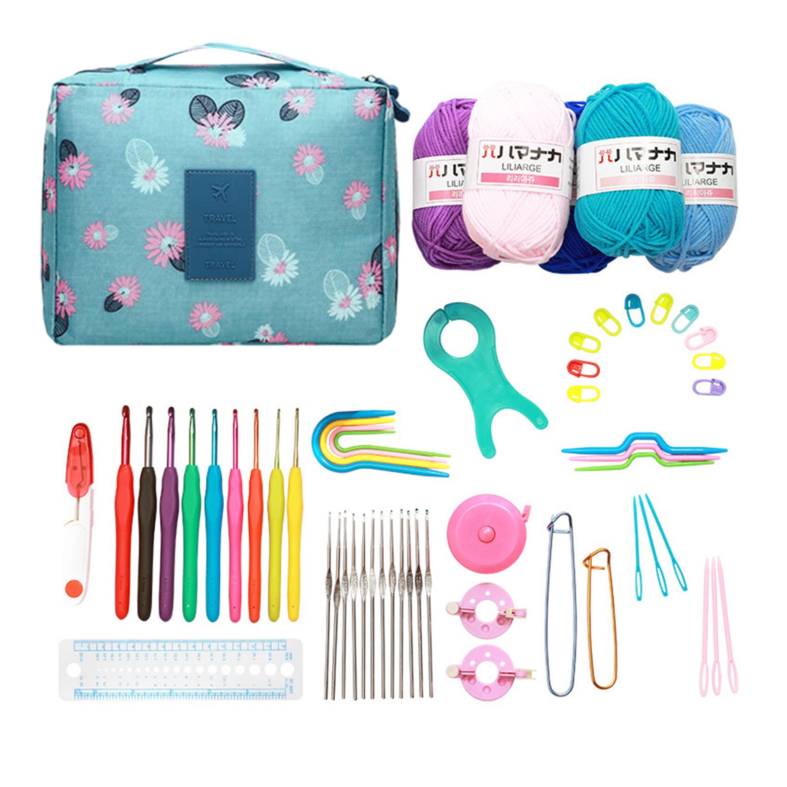 

Colorful Crochet Kit With Storage Bag Wool Weaving Hook Weaving Tools Multi-Purpose Crochet Hook Knitting Needle Set For Sewing