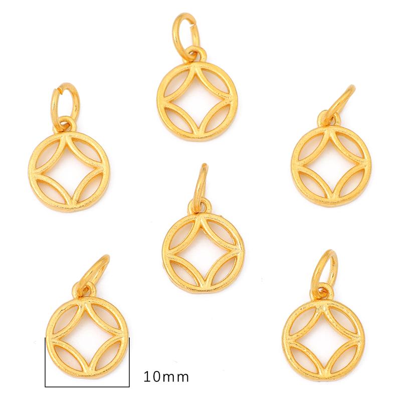 Gold Plated Bronze Blessing Pendant For DIY Necklace Bracelet Earrings Jewelry Making Craft Accessories