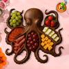 Yousheng Plastic Serving Tray Ocean Themed Cheese Bread Board Fruits Nuts Wood Display Board Beachfront Dinner Party Platter
