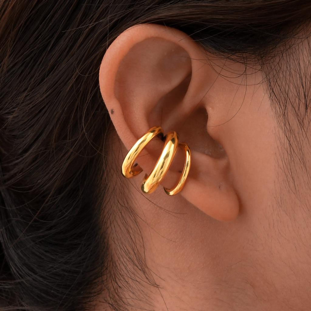 Unique Fake Piercing C-shaped Ear Bone Clip for Women Girl,Water Drop Cartilage Ear Clip,Stainless Steel Ear Cuff Jewellery Gift