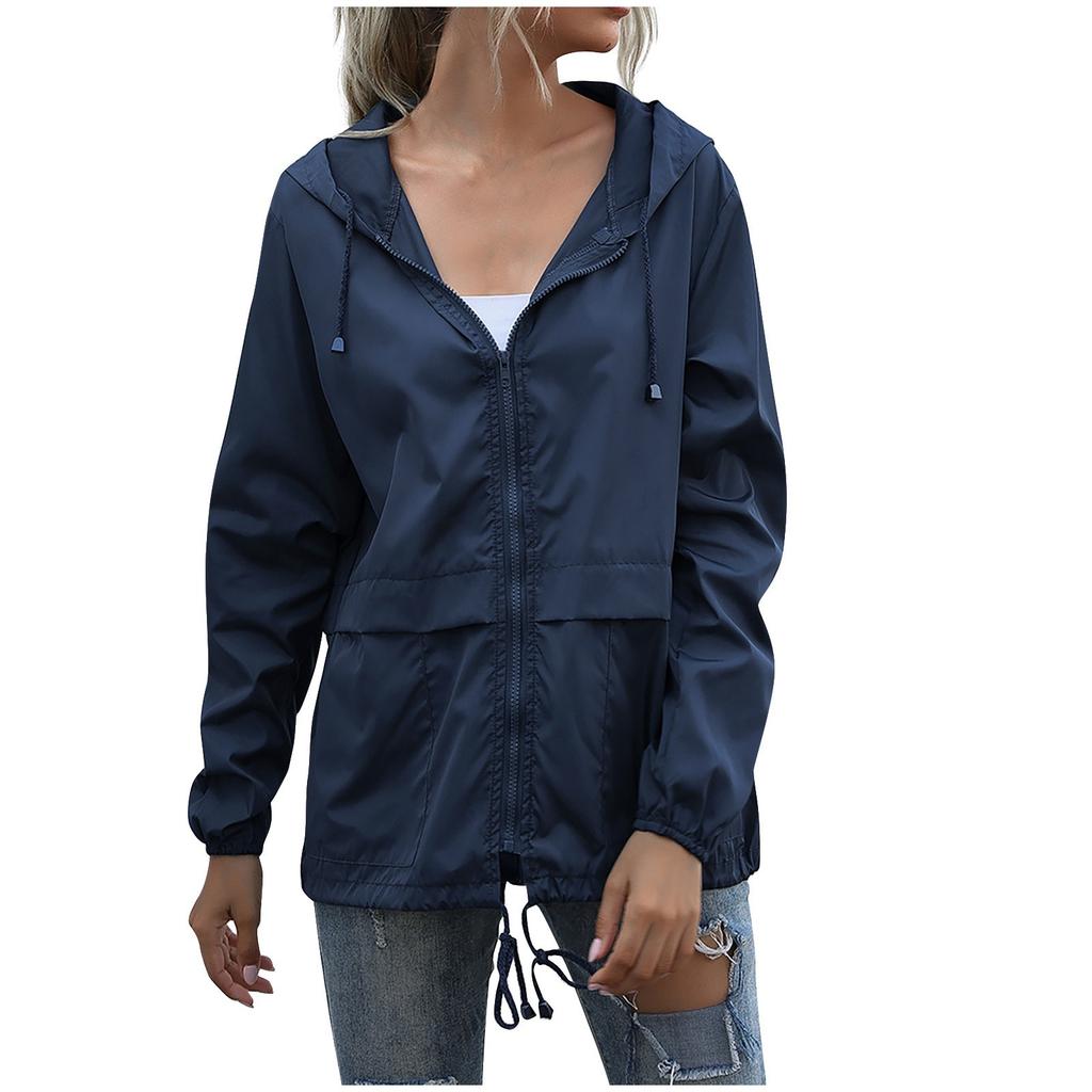 Women's Fashion Casual Solid Color Waterproof Outdoor Hiking Short Jacket