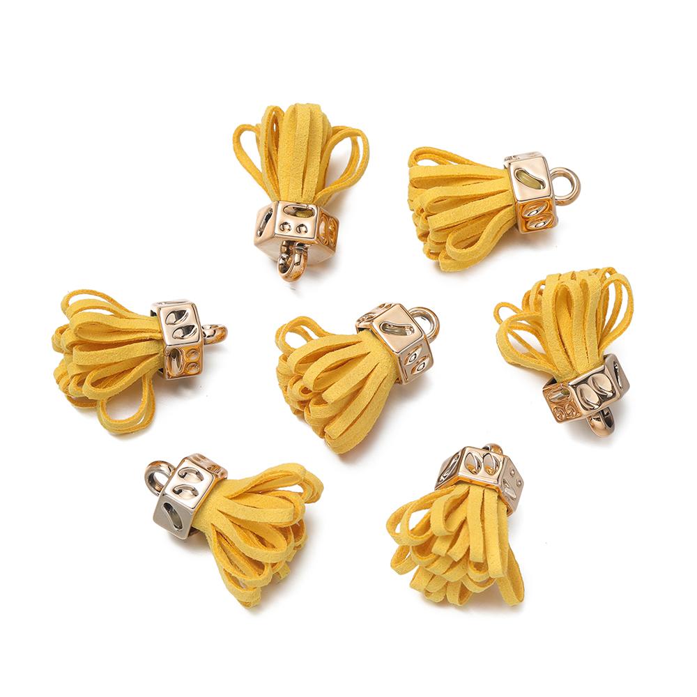 

10pcs/lot 26mm Acrylic Vintage Leather Suede Tassel Pendant For DIY Craft Jewelry Findings Earrings Accessories Keychain 10pcs