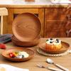 Changbaosen Retro Wood Grain Round Serving Plates
