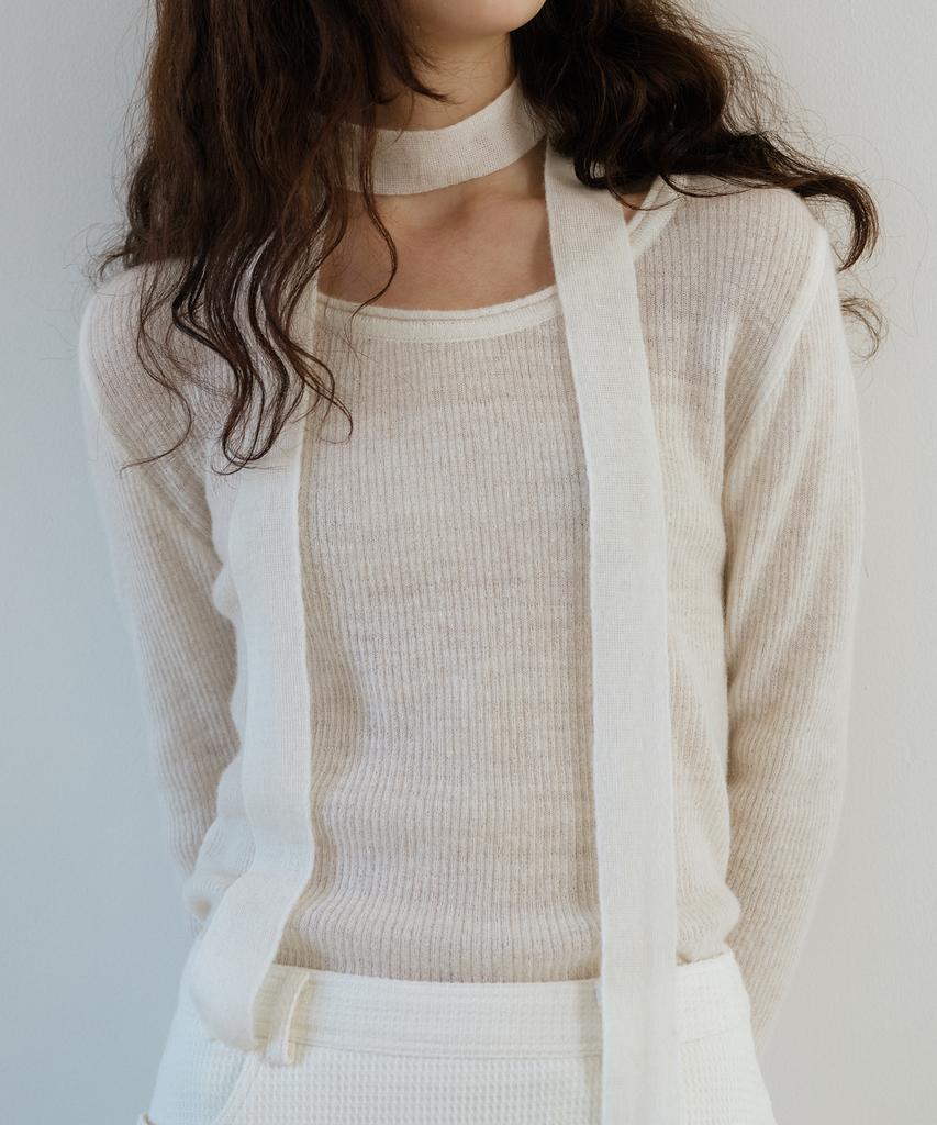 Yulago Kid-Mohair Knit Muffler Set