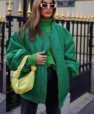 Giubbotti bomber da donna Piumini verdi Piumini femminili Giacca parka oversize Cappotti invernali oversize da donna Parka imbottito Bf Chic Streetwears