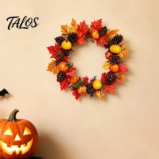 Reusable Autumn Window Decors Thanksgiving Day Wall Sticker, Pumpkin/Pinecone/Leaf Print Garland Shape Non Adhesive Fall Stickers Waterproof
