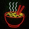 Ramen Neon Sign for Wall Decor Noodle LED Neon Lights Dimmable Food Noodle Light Up Signs LED Neon Signs for Japanese Resturant Home Bar Kitchen Room