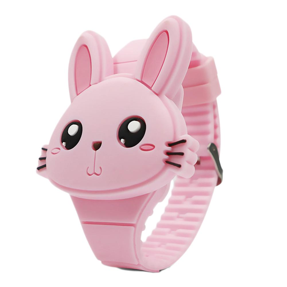 Cute Cartoon Silicone Rabbit Watch for Kids Waterproof Silicone Watch for Girl and Boy