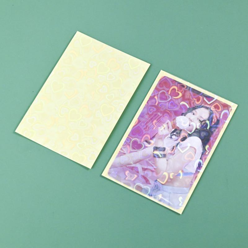 50pcs Macaron Color Photo Cover Frosted Double Layer Card Film Album Small Card Protection Case Idol Photo Card Case