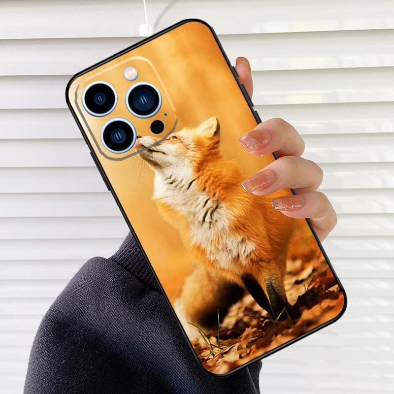 Cute Animal Fox Phone Case For iPhone 16 14 13 12 11 15 17 Pro Max mini 15 16 Plus 16e 17 Air Cover Fundas