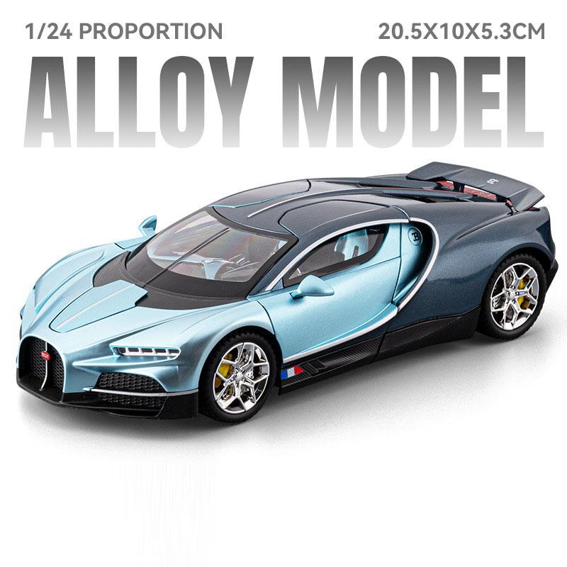 1:24 Tourbillon Atlantic Model Car Toy Butterfly Wing Doors Opened Shock Absorption Music Light Metal Models Collectible Item