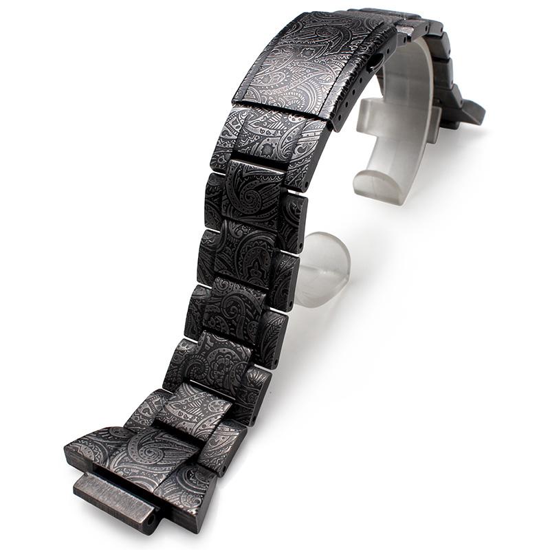 GX56/GWX56 Watch Band + Metal Bezel Case Strap for Casio G-Shock GXW56/GWX56BB -Stainless Steel Silver/Black + Replacement Tools