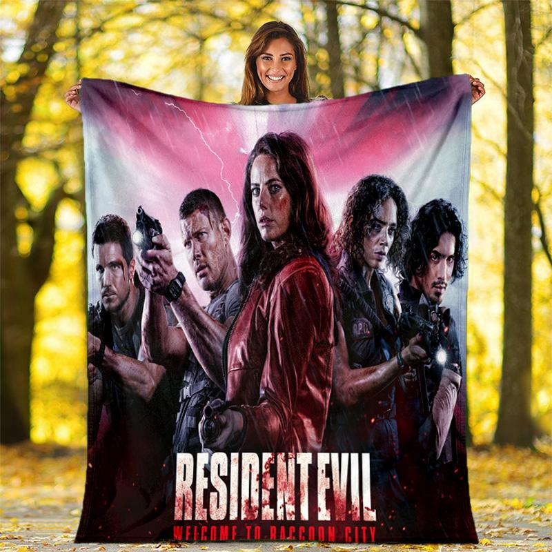 The sci-fi game Resident Evil features the Umbrella Corporation blanket a soft home furnishing nap decoration a warm Sherpa blanket for all seasons U3