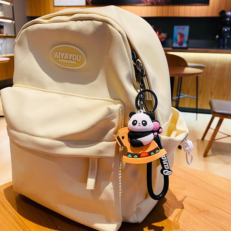 Charming Silicone Cartoon Panda Keychain Bag Pendant Ideal For Birthdays And Special Occasions