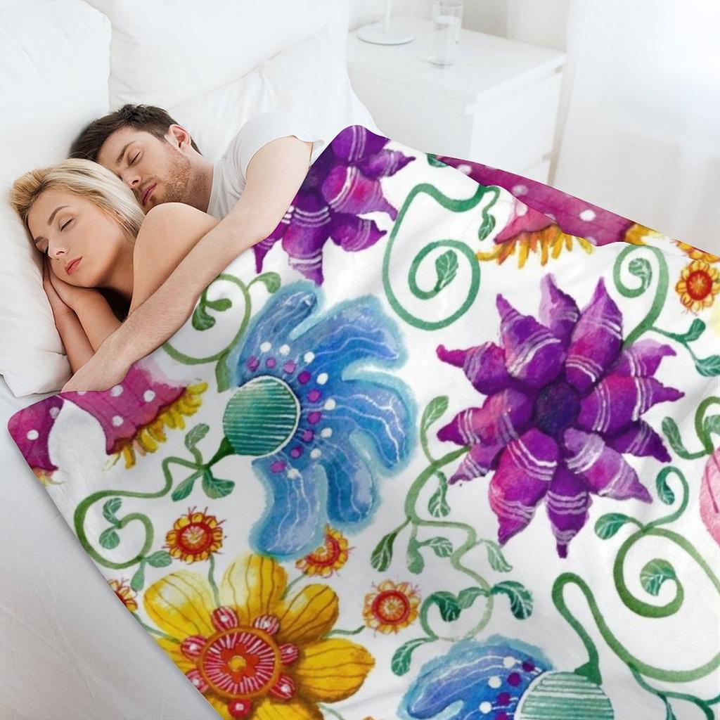 Summer Flowers Throw Blanket Blankets For Bed Plaid Stuffeds Luxury Throw Blankets