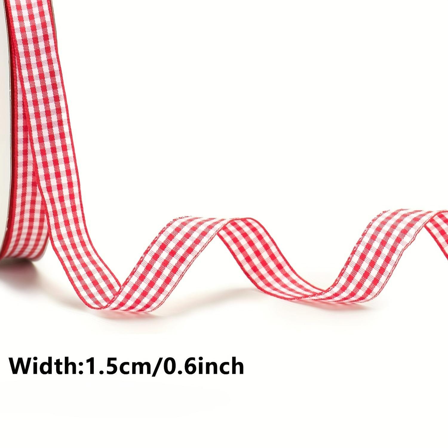 

10 Yard Red And White Checkered Ribbon - Decorative Ribbon with a Checkered Bow, Suitable for Gift Wrapping, Crafts, Party Decorations