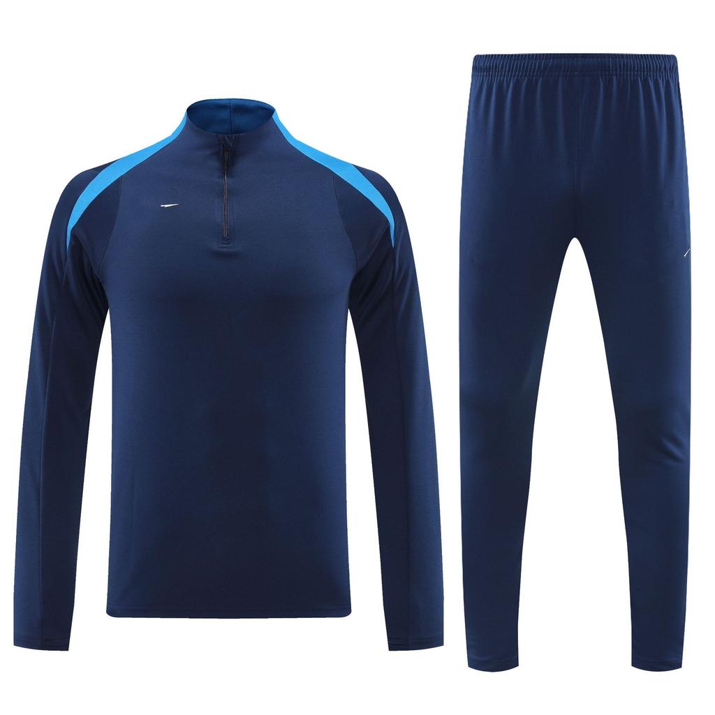 Student Team Half Zipper Long Sleeve Suit Football Training Suit Club Quick Drying Football Jersey Breathable