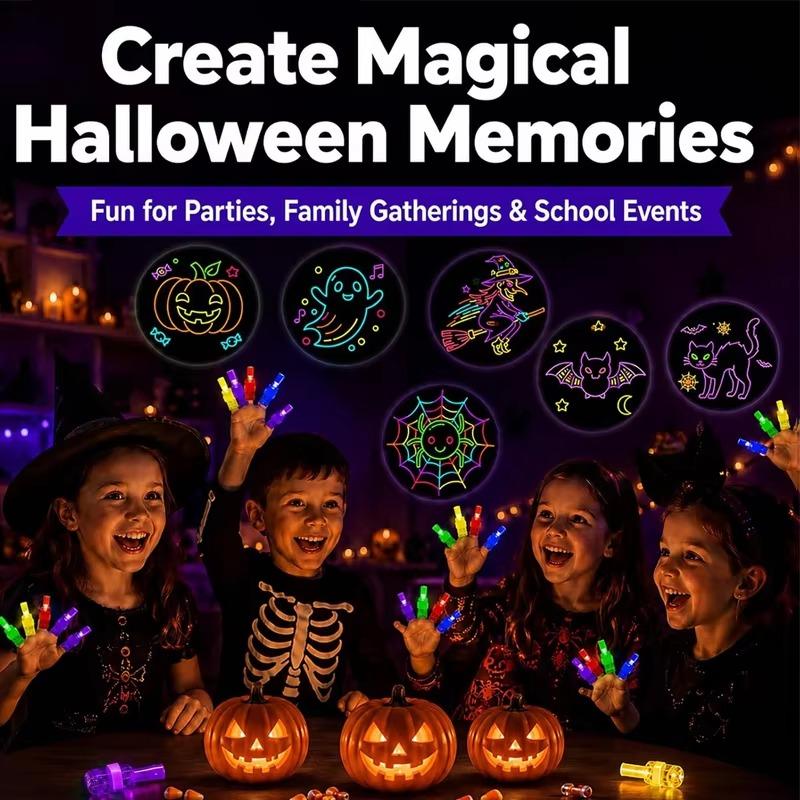 12Pcs Halloween Led Finger Lights Neon Party Favors Glow In Dark Rave Party Supplies Goodie Bag Stuffers Prizes