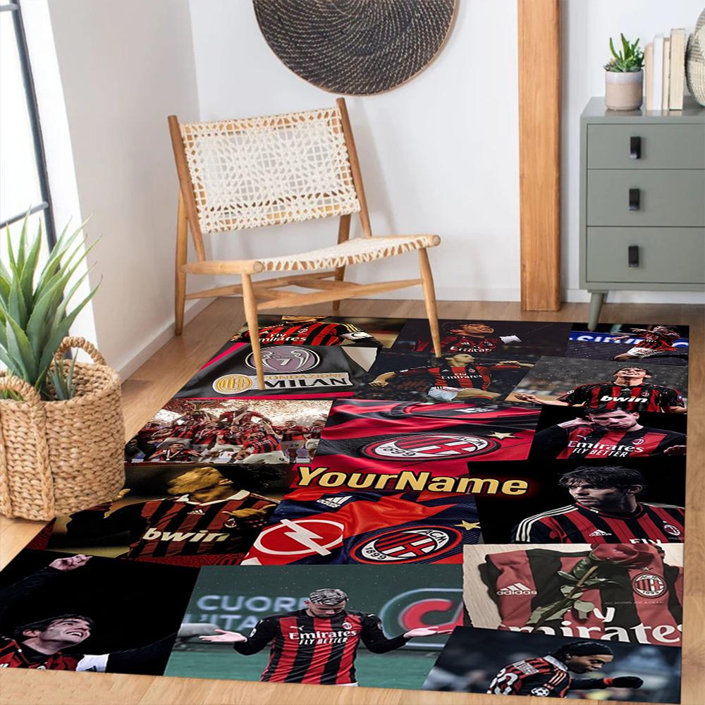 Ac Milan Personalized Name Floor Mat Perfect for Outdoor Decorate room Entryway Living Rooms Antislip Carpet Anime Office Decor