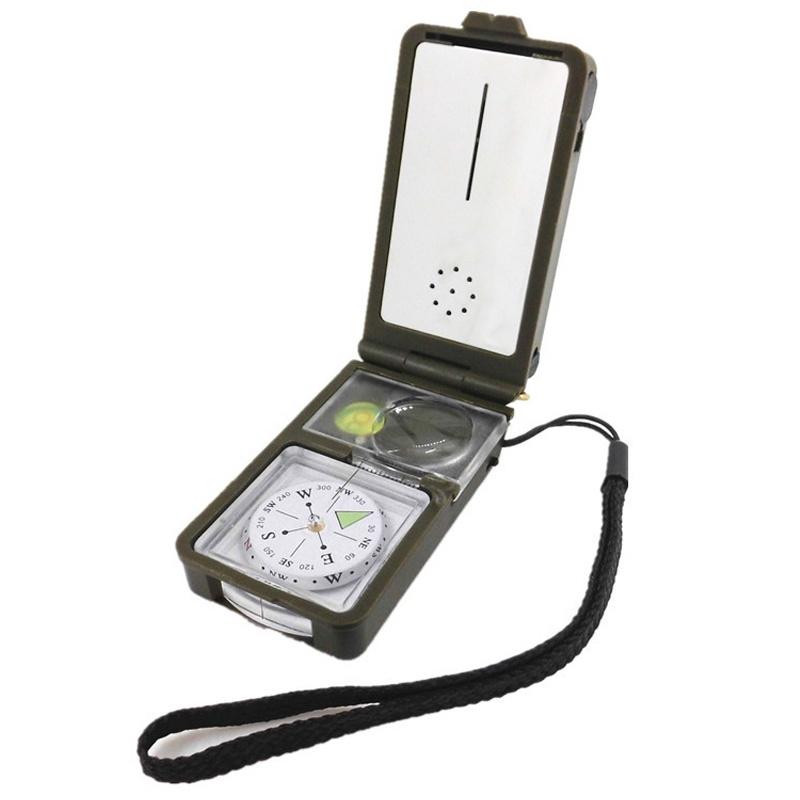 10 in 1 Multifunction Compass Outdoor Military Camping Marching Lensatic Compass