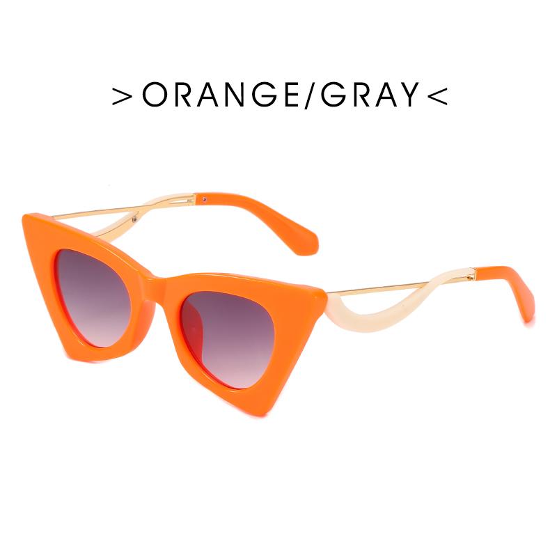 Angular Cat's Eye Sunglasses Trendy Cat Eye Sunglasses Female Personality Curved Mirror Legs Fashion Model Sunglasses