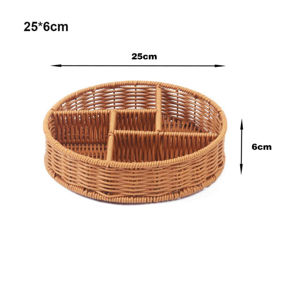 Hardness Rattan Wicker Woven Serving Baskets Handwoven Khaki Restaurant Serving Tabletop Display 10 Styles Rattan Basket