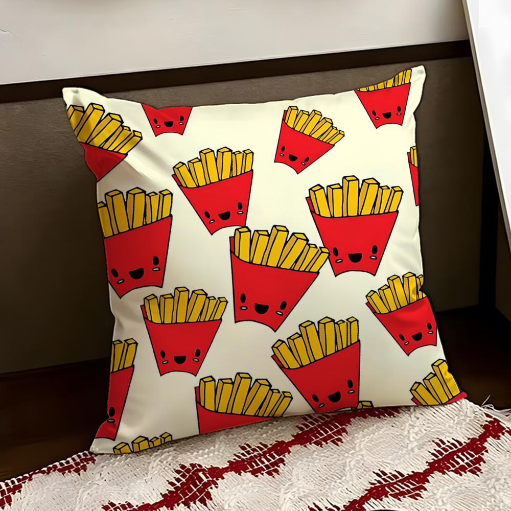 Golden French fries Cushion Cover Reversible Soft Durable Pillow Cover Home Car MultiScene Use for Daily Comfort