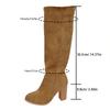 Over-knee boots women's autumn and winter new thick heel large size high heel slim suede boots women's side zipper long tube boots