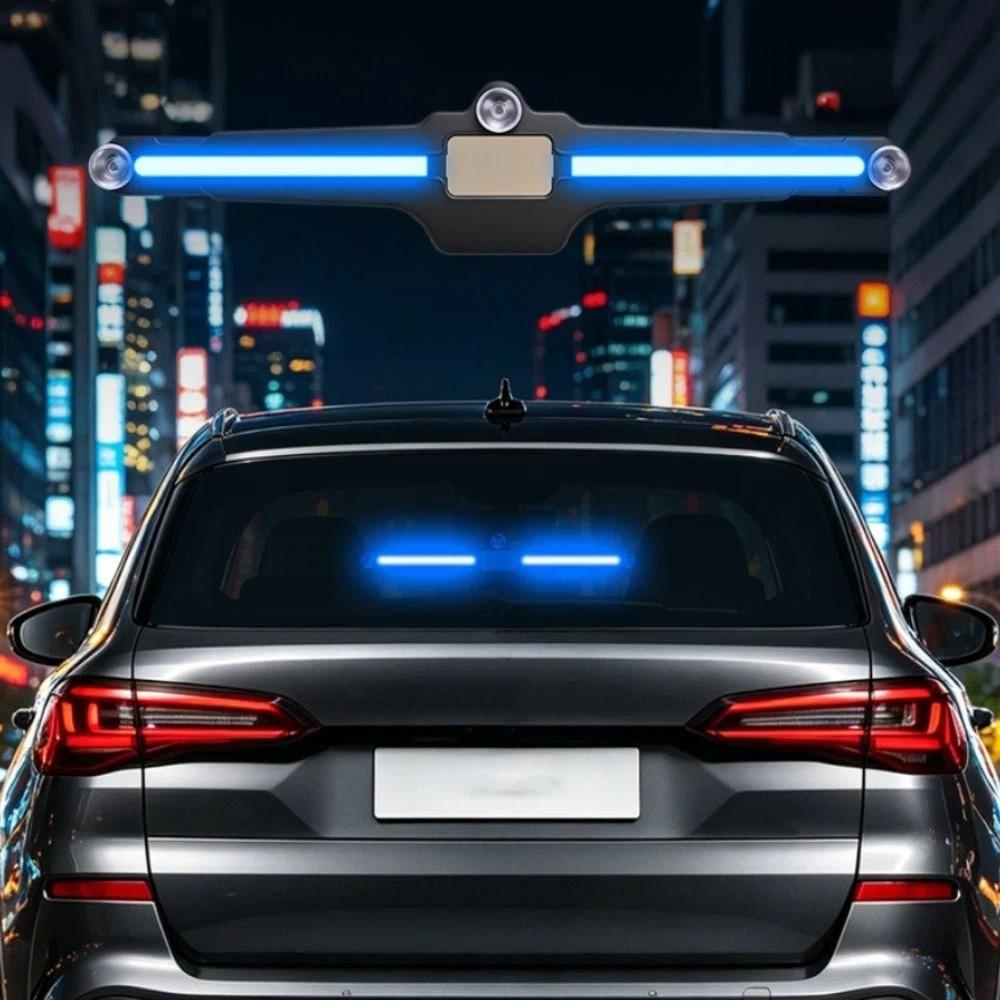 Solar Powered Vibration Activated Strobe Light Anti-Collision Rear Window Lamp Vehicle