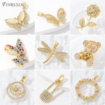 18K Real Gold Plated Crystal Charms For Jewelry Making,Trendy Jewellery Charms Accessories,Pendant For Needlework