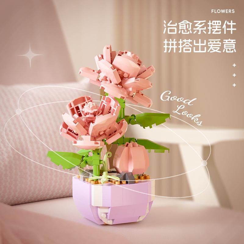 Flower Bouquet Mini Building Blocks Set Mini Blocks for Kids Girls 7 To 12 Years Old Bricks Educational Children Puzzle Game Toy