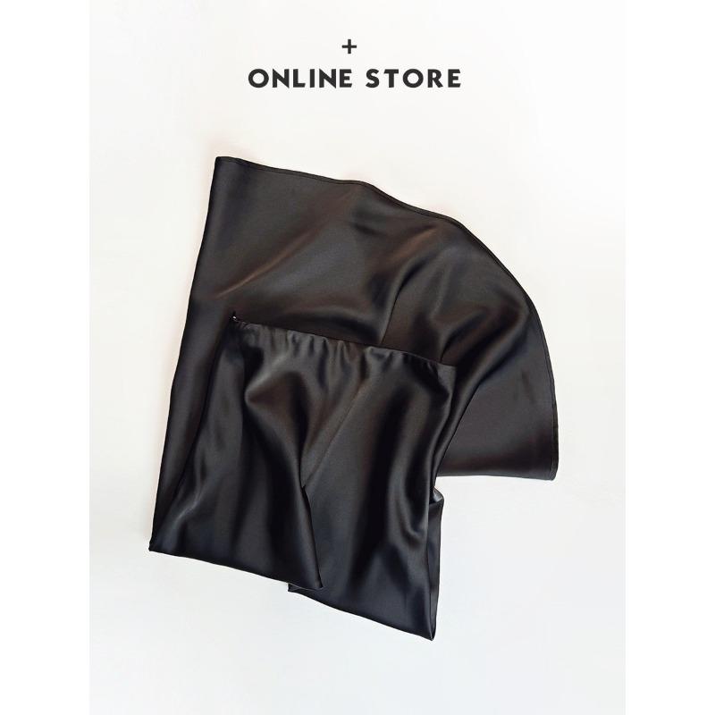 

Женская атласная юбка, женские длинные юбки с высокой талией, летняя черная юбка миди, офисные элегантные женские юбки L