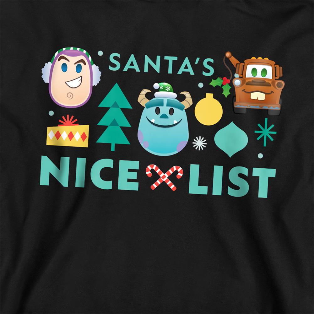 Disney Pixar Childrens/Kids Santa´s Nice List Heather Christmas Pullover Hoodie