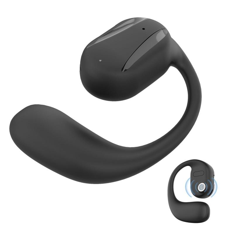 Single Left Ear Bluetooth-compatible Headset 5.2ows Open Bone Conduction Earphones Ear Hook Noise