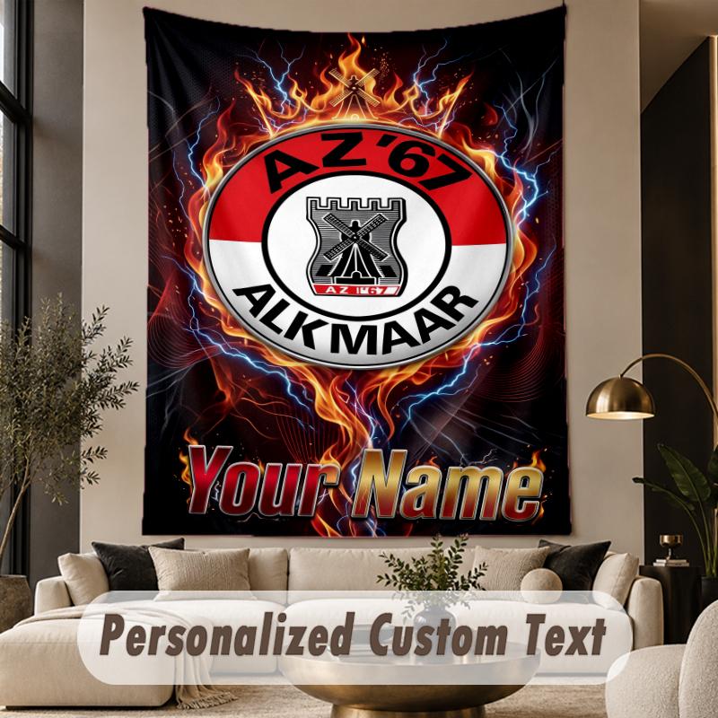 Custom Text Tapestry AZ Alkmaar Print Wall Tapestry Indoor Living Room Wall Decor