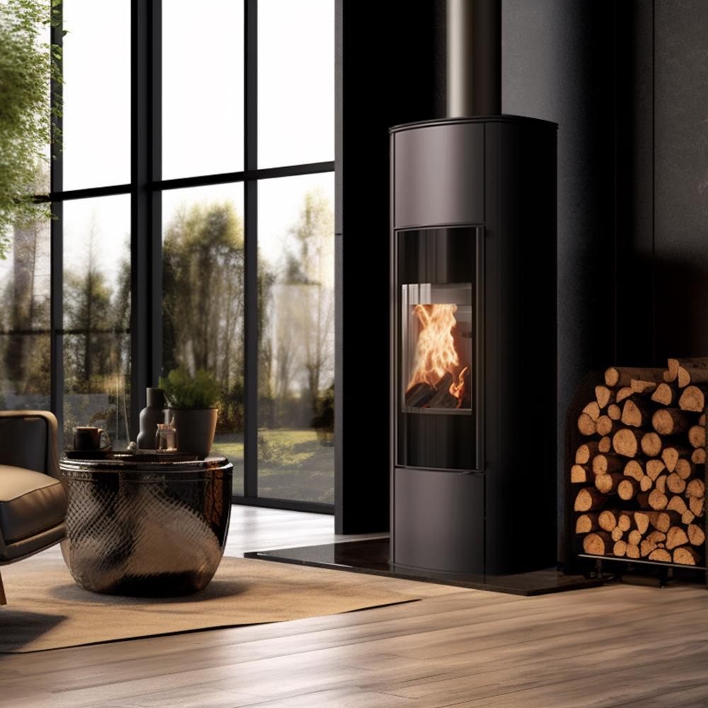 Free standing steel stove KRATKI AB KRATKI ENYO R High 5.5 kW Ø 100/150