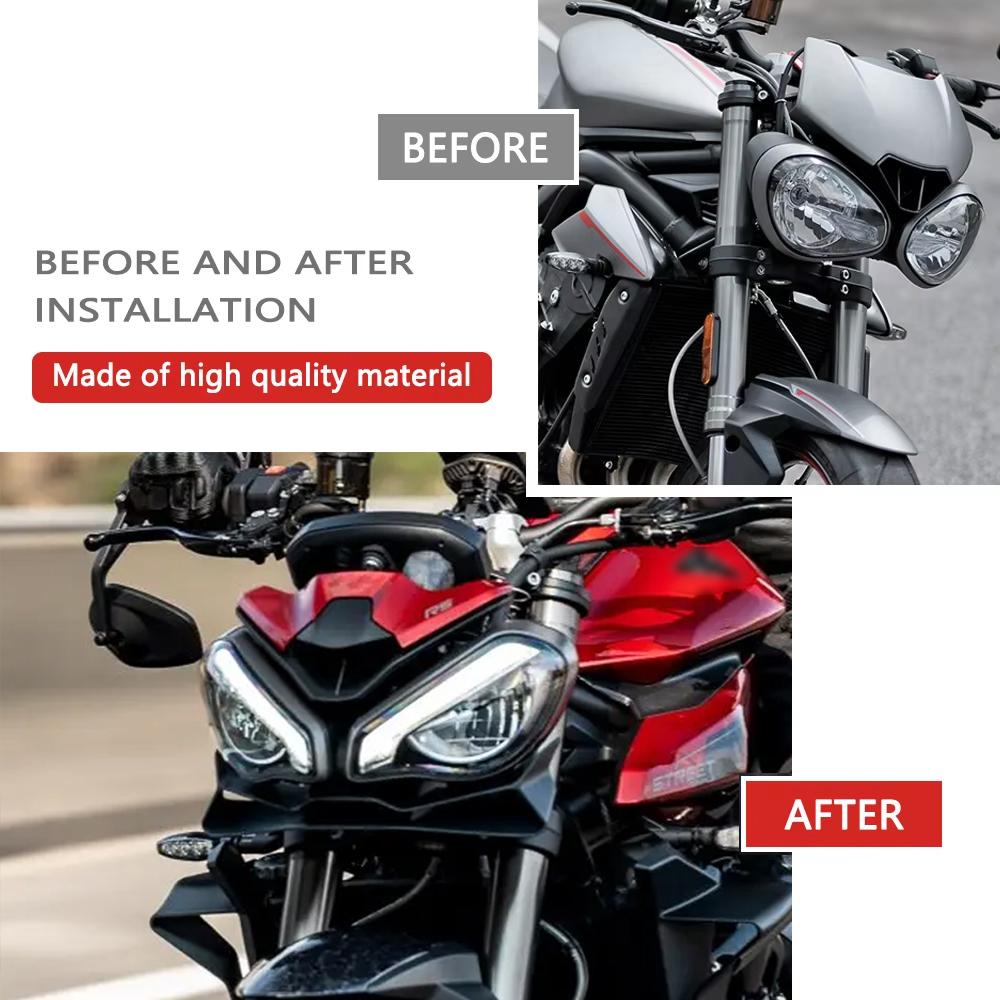 For Motorcycle Front Lip Fixed Wing Fairing Frontal Spoilers Kit Street Triple 765 S RS 2017-2024 Street Triple 765 RS 2024 2023
