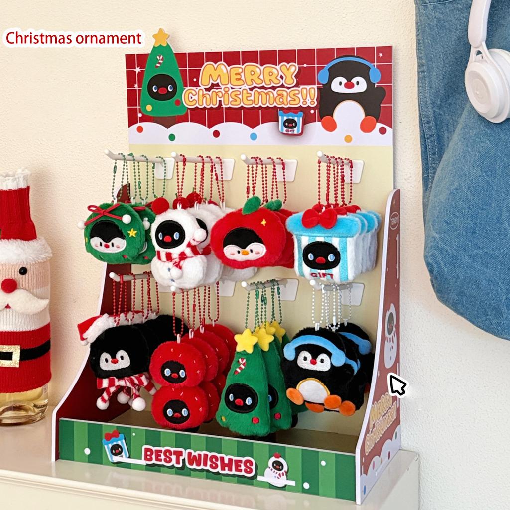 Christmas Plush Toy Hanger Christmas Tree Decoration Santa Claus Backpack Keychain Hanger Penguin Small Pendant