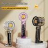 Portable USB Handheld Fan with Strong Wind, Climbing Hook, and Atmosphere Light