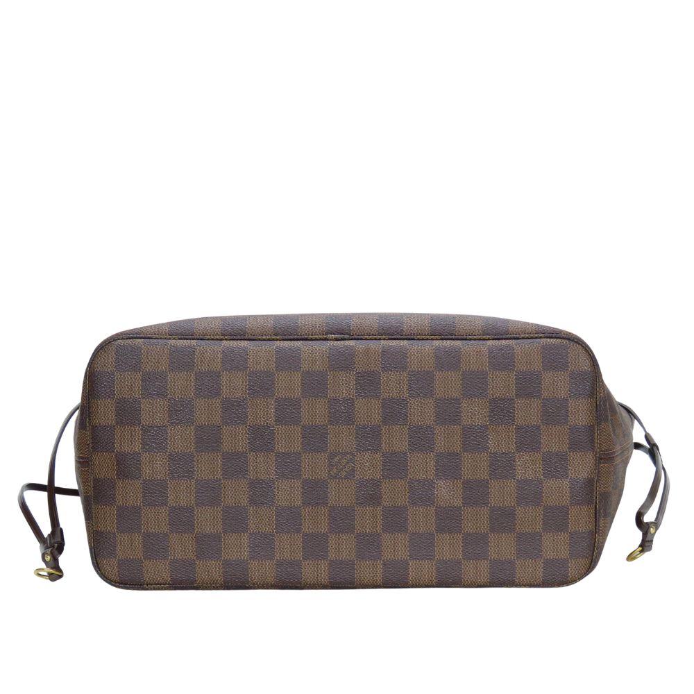 Used LOUIS VUITTON Tote Bag Neverfull MM N51105 Damier Ebene Brown Shoulder