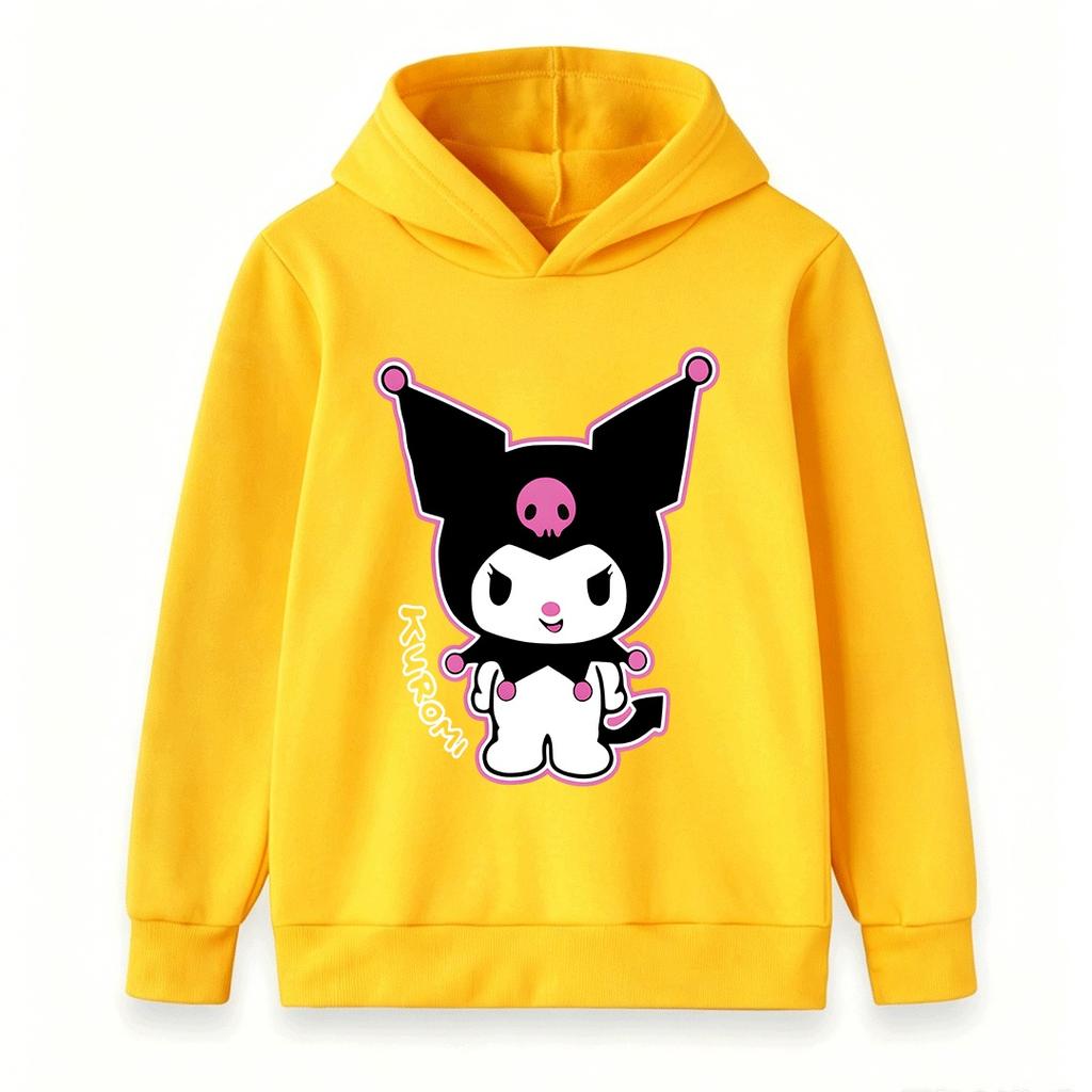Kids Boys Girls Cute Cartoon Character Print Pullover Hoodie, Casual Long Sleeve Soft Fleece Sweatshirt for Boys Girls Cool Pink Accent Pattern Hooded
