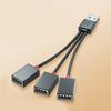 3 In 1 USB Splitter Cable, USB Power Splitter 1 Male To 3 Female USB 2.0 Adapter 1 To 3 USB Splitter USB Extension Cable