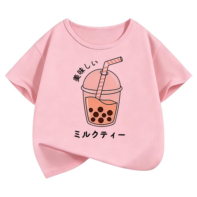 Y2k Graphic Juice Design T Shirts Short Sleeve Kids Childrens Tshirt Boys Girls Summer Spring Casual Top Tee