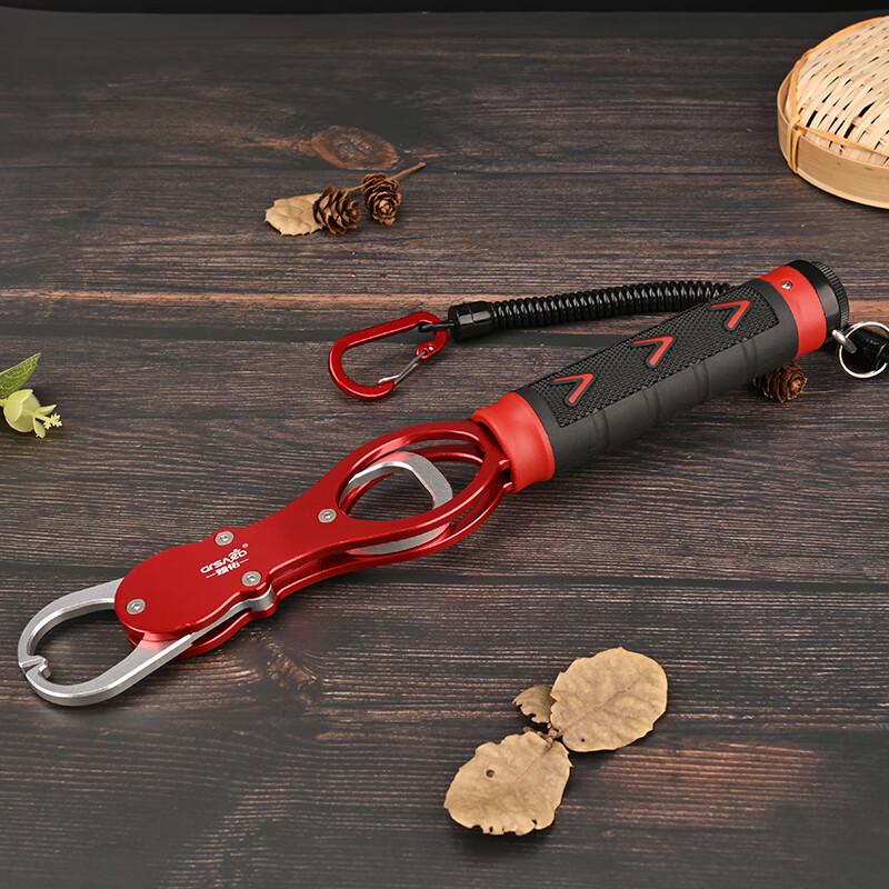 Grsaed Aluminum Fish Lip Gripper with Scale and Lanyard