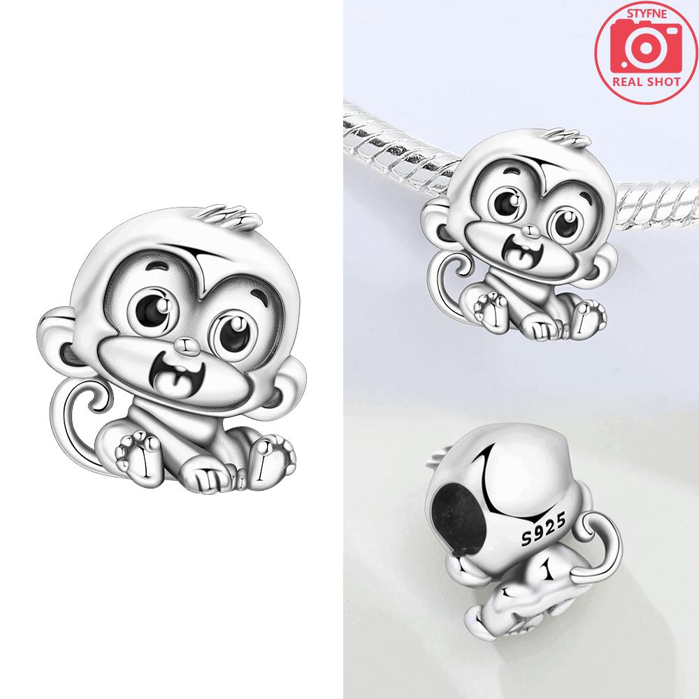 Heart Zircon Beetle Pendant Monkey Rabbit Beaded Original Copper Fit Bracelet Women Jewelry Diy Anniversary Fine Gift