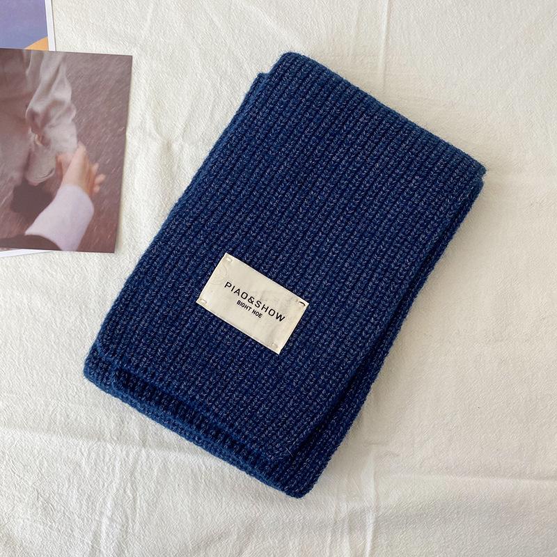Women's Solid Color Knitted Scarf Winter Korean Version Scarf Narrow Version Men's and Women's Soft Scarf