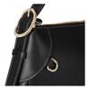 Gucci GG Emblem Logo Zip Closure Leather Underarm Handbag Medium Women Handbags Black 815216-AAEC2-1000
